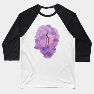 Crystal with a moon in watercolor background Baseball T-Shirt